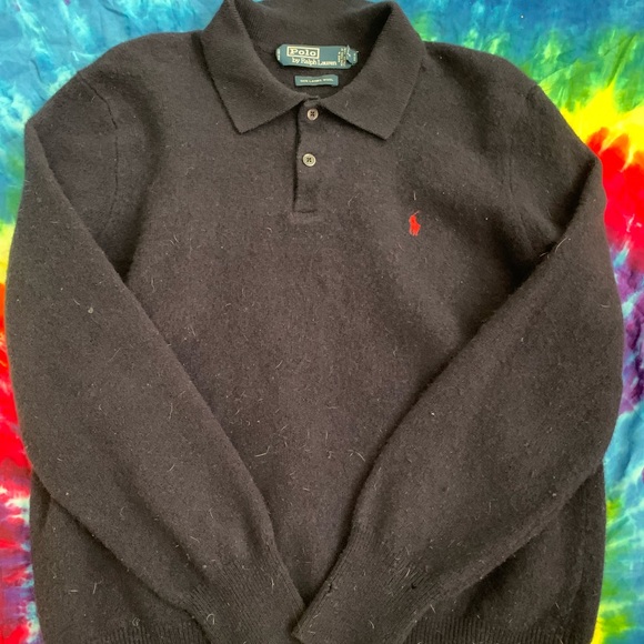 Mens Wool Polo-Collar Sweater - Picture 3 of 3